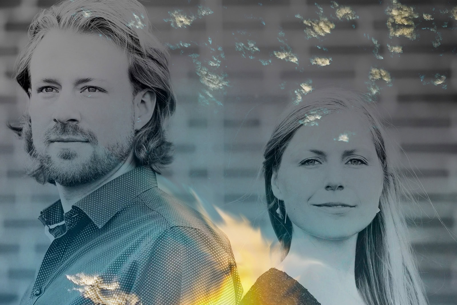 iiS duo with artistic yellow flare in the middle of picture